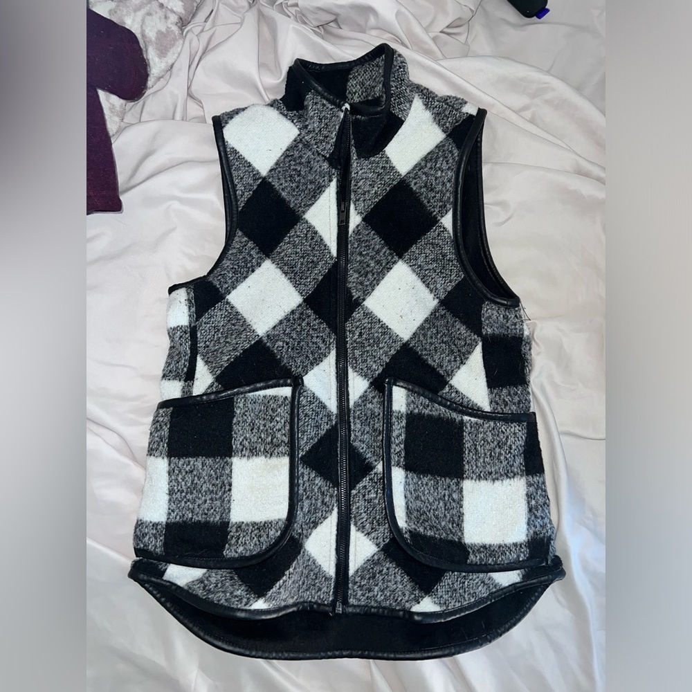 Black and White Checkered Vest